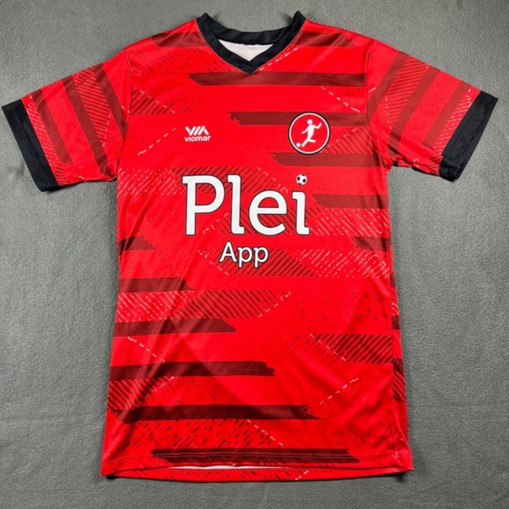 Plei App Soccer Jersey #7 Red & Black – Viamar Futbol Shirt Size M/L